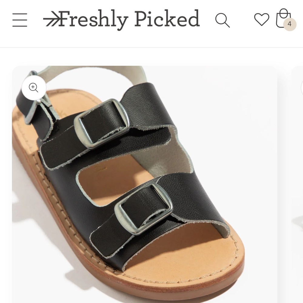 Freshly Picked Black Kids Sandals